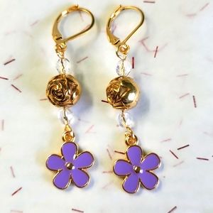 Purple Flower Earrings!